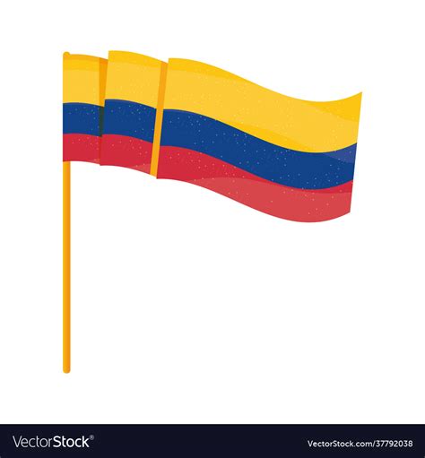 Colombia Flag In Pole Royalty Free Vector Image