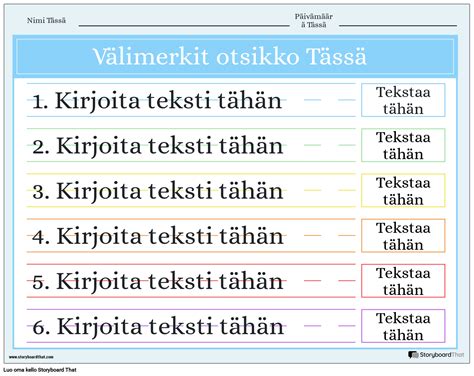 Uusi Luo Sivun V Limerkkimalli Storyboard Par Fi Examples