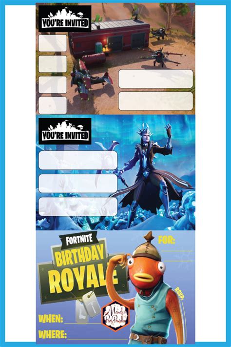 Free Printable Fortnite Party Invitations Mandy S Party Printables