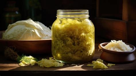 Premium Photo Homemade Sauerkraut In A Jar