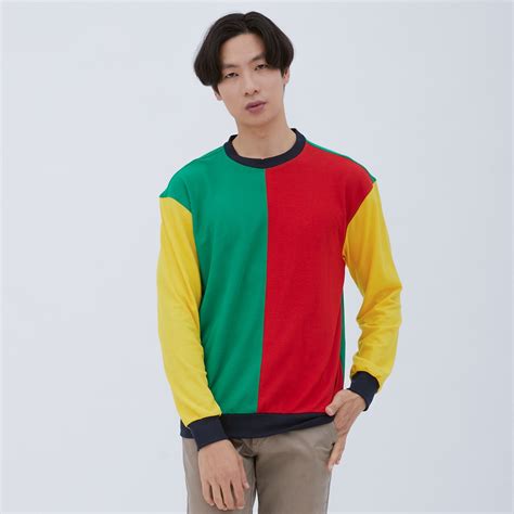 Jual M231 Crewneck Sweater Combination Hijau Merah 1995B Shopee Indonesia