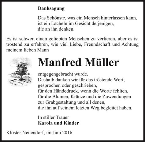 Traueranzeigen Von Manfred M Ller Abschied Nehmen De