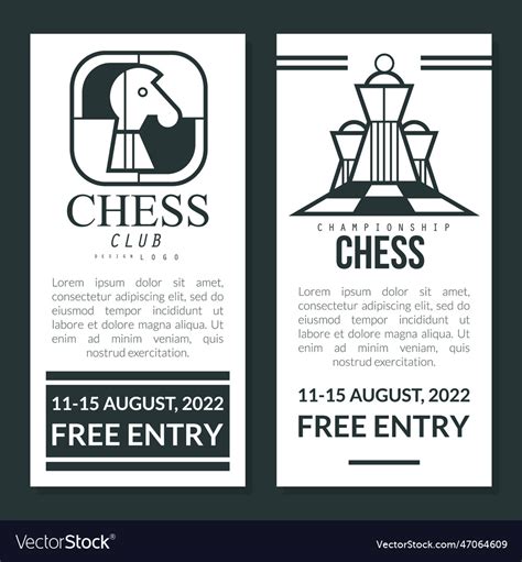 Chess game tournament or match banner design Vector Image