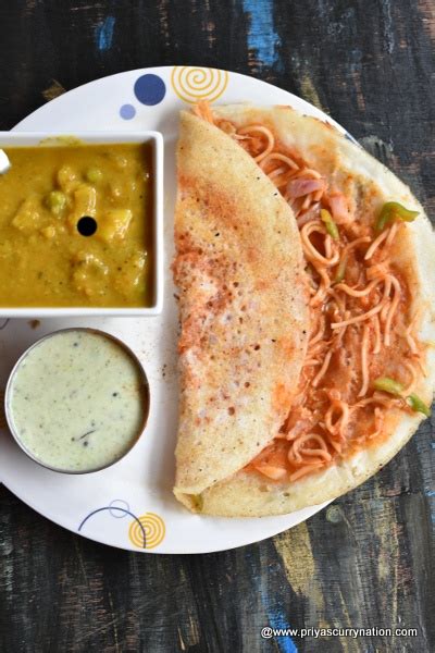 Schezwan Dosa Recipe Mumbai Special Noodles Dosa Chinese Dosa