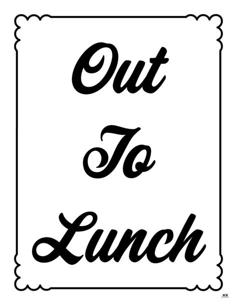 Out To Lunch Signs - 15 FREE Signs | Printabulls