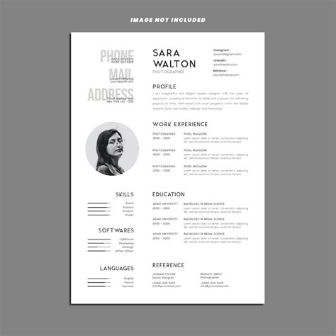 Plantilla De Diseño De Cv De Currículum Profesional Limpio Y Elegante Archivo Psd Premium