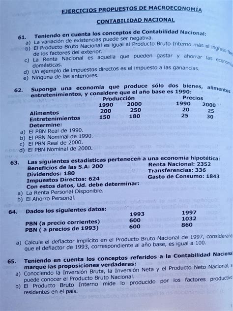 Macroeconomia Ejercicios Resueltos De Contabilidad Nacional Y Renta De