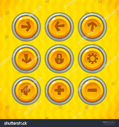 Game Buttons Icons Set 1 Vector Stock Vector (Royalty Free) 340208897 ...