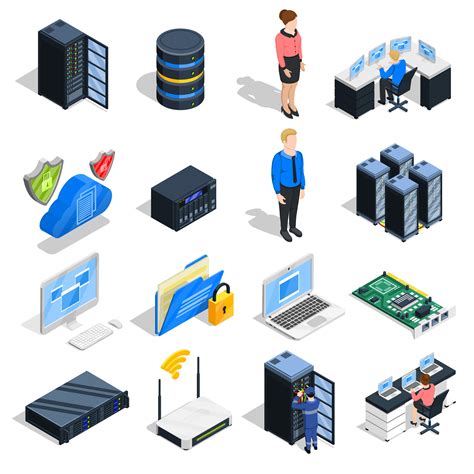 Datacenter Elements Icon Set 476458 Vector Art At Vecteezy