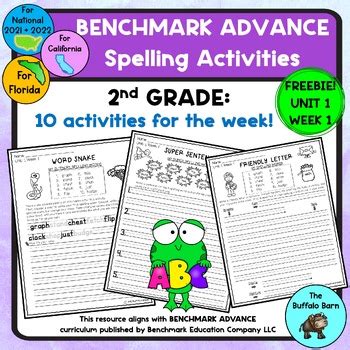 Benchmark Advance Nd Grade Unit Spelling Practice Activities