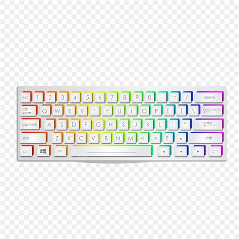 Gaming Keyboard Vector Art PNG, Keyboard Rgb Gaming White Small ...