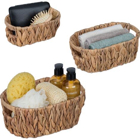 Relaxdays Cestino Portaoggetti Set Da In Giacinto D Acqua Aspetto