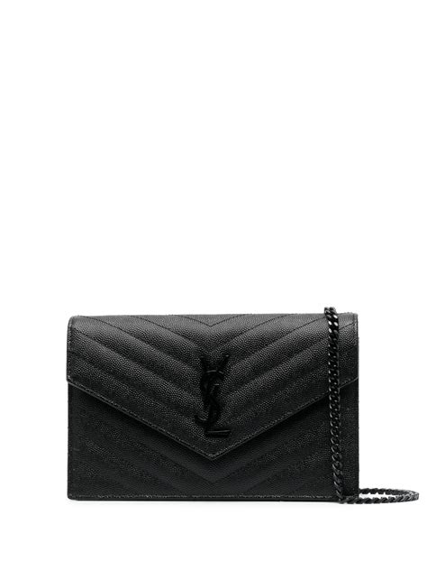 Saint Laurent Cassandre Leather Wallet On Chain Farfetch