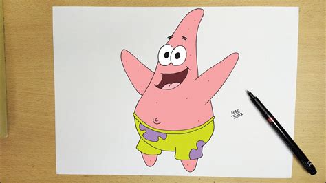 How To Draw Patrick Step By Step For Kids