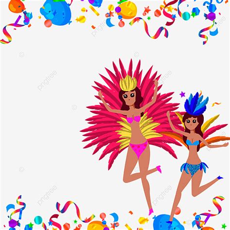 Brazilian Carnival Vector PNG Images Brazilian Carnival Border Girls