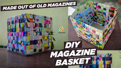 How To Make Basket From Old Magazines Magazine Recycling Craft