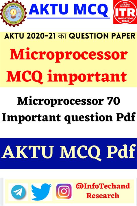 Microprocessor MCQ AKTU Microprocessor MCQ Microprocessor Important