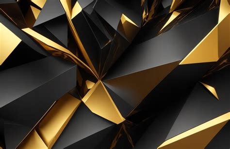 Premium Photo | 3D sharp edges of Abstract colorful black and gold ...