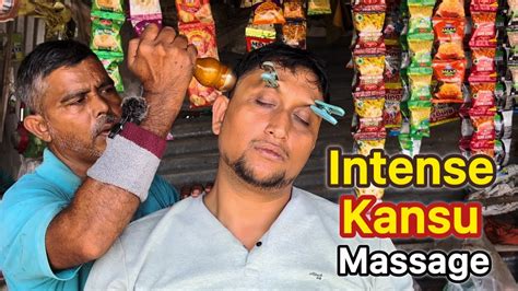 Intense Acupressure Head Massage Kansu Therapy By Street Barber