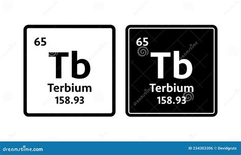 Terbium Symbol. Chemical Element of the Periodic Table. Vector Stock ...