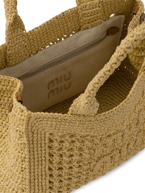 Miu Miu Crochet Knit Tote Bag Farfetch Nel 2024 Sacchetto Per I