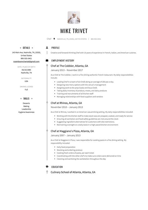 Full Guide Chef Resume 12 Samples Pdf And Word 2019