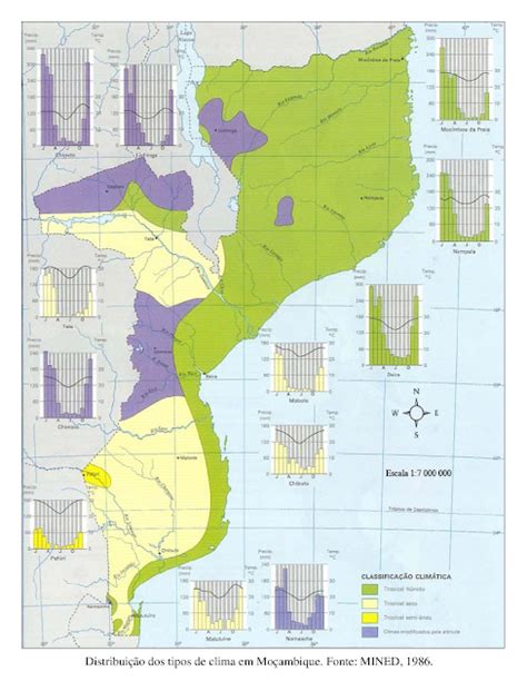 Blog de Geografia Mapa Distribuição dos tipos de clima em Moçambique