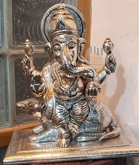 Silver Plated Wood Lord Ganesha Statue Home At Rs In Udaipur