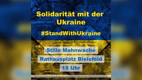 Stille Mahnwache heute Solidarität mit der Ukraine GRÜNE Bielefeld