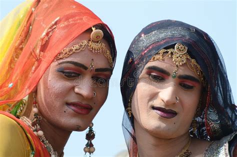 Hijras Dritter Sex Gekleidet Als Frau An Der Pushkar Kamelmesse