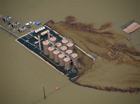 Texas Flooding Overflows Oil Wells Fracking Sites