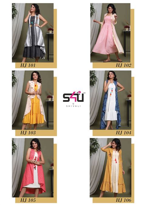 S U Shivali Hello Jacket Vol Fancy Fabric Readymade Kurtis With