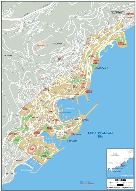 Maps Of Monaco Detailed Map Of Monaco In English Tourist Map Of