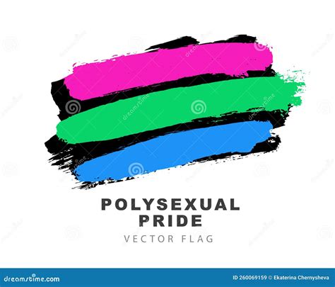 The Flag Of Polysexual Pride Colored Brush Strokes Drawn By Hand A