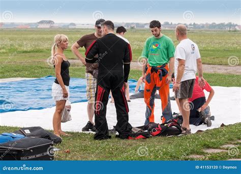 Group Of Parachuters In A Parachute Club Editorial Image Image Of