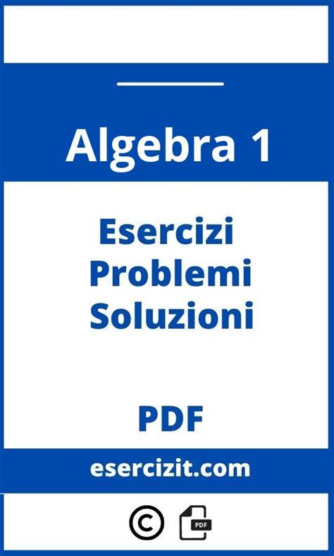 Algebra Esercizi Svolti