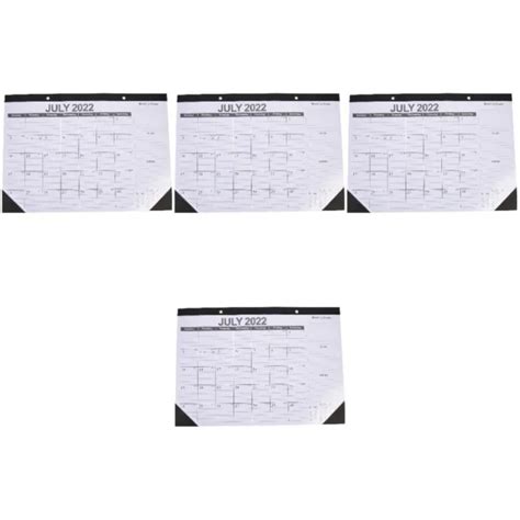 4 PCS CALENDRIER Mural De Planification 2023 Anglais Planificateur EUR