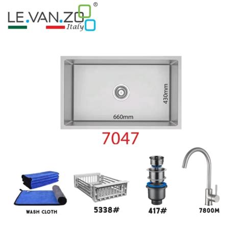 LEVANZO 7 SERIES KITCHEN SINK 7047 700mm X 470mm Lazada