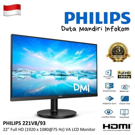 Jual Philips 221v8 21 5 Inch Fhd Va 75hz 4ms Hdmi Vga Vesa Led