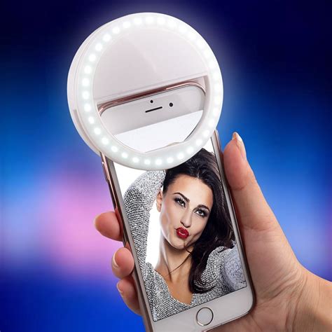 36 Led Ring Selfie Light Clip Adjustable Brightness For Phone