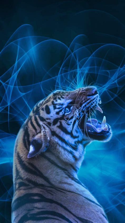 Cool Blue Tiger Wallpaper