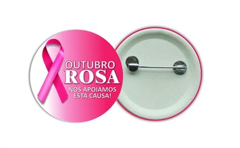 Outubro Rosa Campanha Boton Bottons Personalizados Botom 3 5