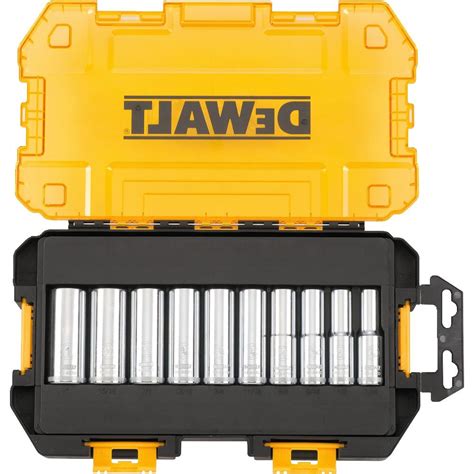 DeWalt DWMT73814 Portable Deep Standard Combination Socket Set 10 Piece