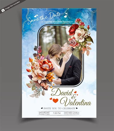 Premium Vector Free Vector Romantic Wedding Invitation Card With