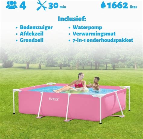 Intex Zwembad Rechthoekig 220 X 150 X 60 Cm Roze Inclusief