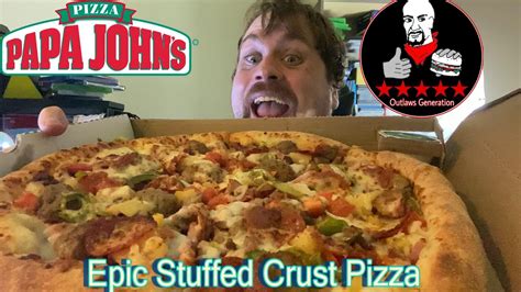 Papa Johns Epic Works Stuffed Crust Pizza Review Youtube