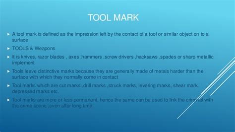 Tool marks