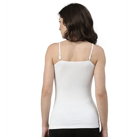 Buy Enamor Essentials Womens E007 Sleeveless Slim Fit Camisole White Online