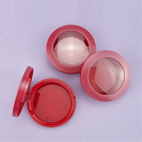 Red Color Round Compact Powder Case With Window Zmic