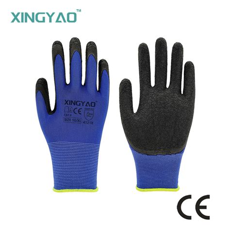 Anti Static Industrial Latex Crinkle Coated Rubber Working Safety Work